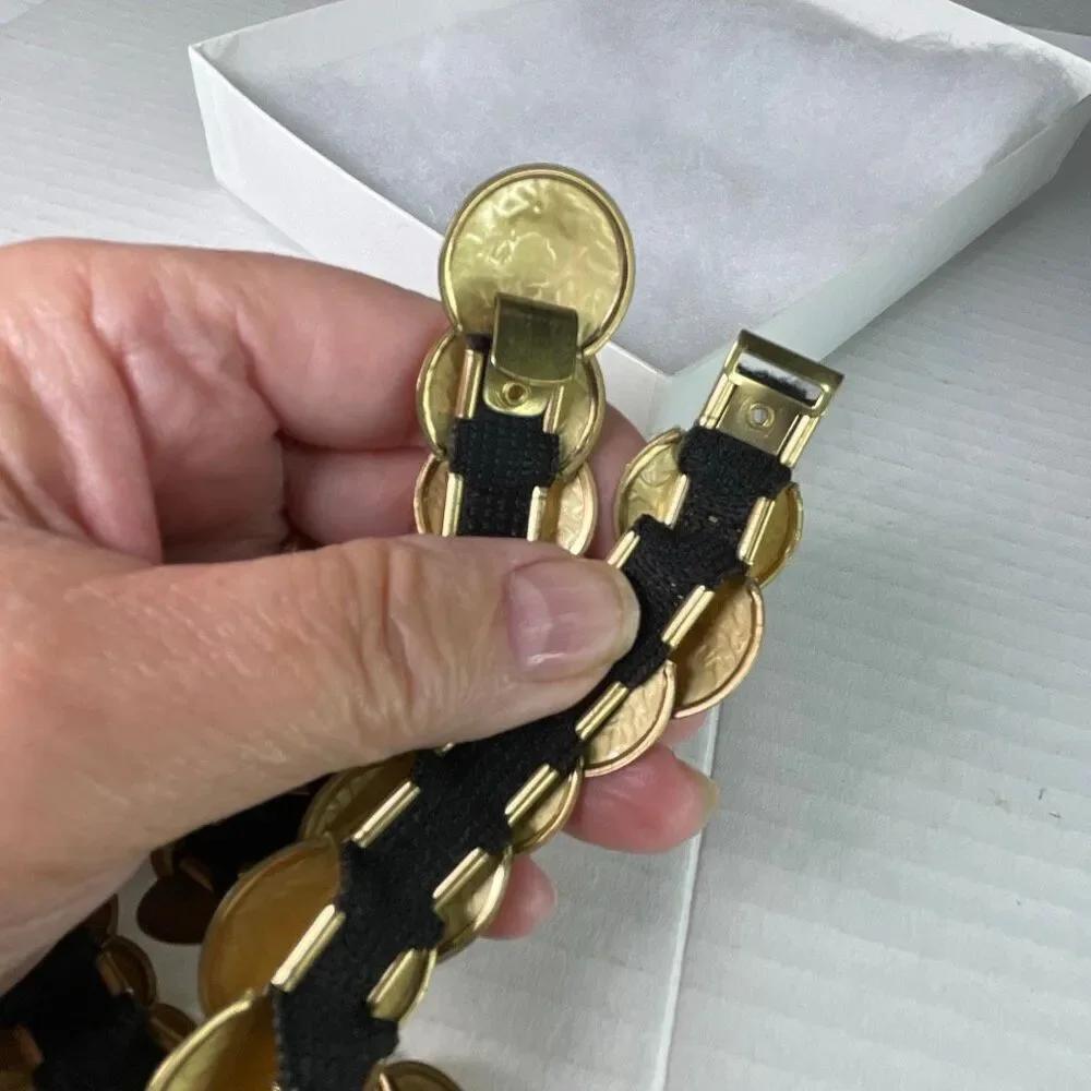 VTG coin belt stretch gold colored.